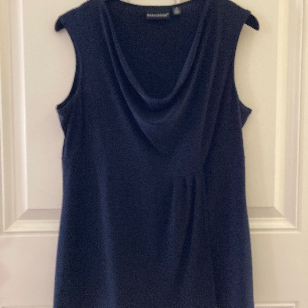 FINAL SALE! Dialogue Stretch Sleeveless Drape Top/Navy/Size M/EUC/PRICE FIRM!